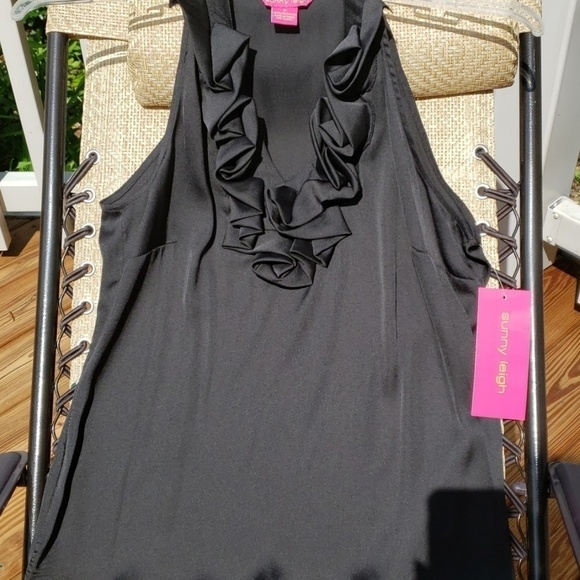 Sunny Leigh Halter Tank Top Blk M NWT Imperial Flower - Picture 3 of 9